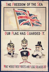 &39;A liberdade do mar nossa bandeira guardou-a. O que esses piratas e quebradores de promessas fazem, pôster da Primeira Guerra Mundial, c.1915