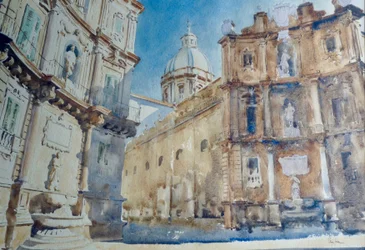 572 Sombras do fim da tarde - Palermo, Quattro Canti