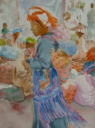 Mercado Nampan 940, agarrado à mãe