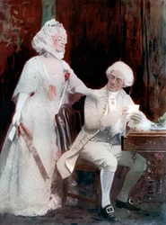 Winifred Emery e Cyril Maud em The School for Scandal, c1902.