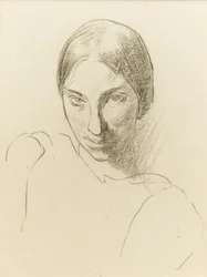 Auto-retrato, c.1923 (giz preto sobre papel)