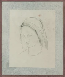 Estudo para retábulo de São Martinho, c.1928 (lápis sobre papel)