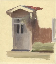 A Porta Frontal da Linha Holt Farm House (óleo sobre lápis sobre papel vegetal)