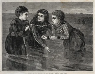 Banhando-se em Long Branch, - Oh, não está frio !, 1871.