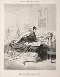 Esboços da campanha: The Letter for Home, 1863.