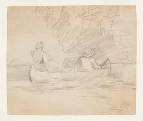 Canoa com três homens