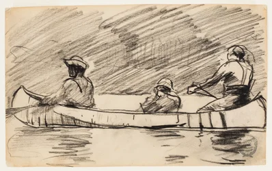 Canoa com três homens