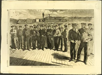 Tripulação do saveiro a vapor dos Estados Unidos "Colorado" embarcado em Boston, junho de 1861