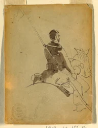 Desenho, Lanceiro a cavalo, 1862
