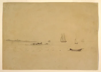 Desenho, Ponta de terra com um farol, ca. 1880