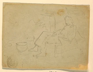 Desenho, Soldado Sentado, 1862