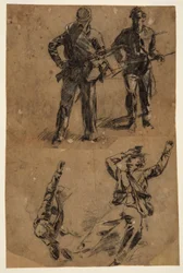 Desenho, Estudos de soldados, 1863-65