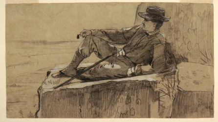 Desenho, Estudo para "Alpinista em repouso", 1868-69