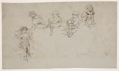 Cinco esboços de meninos