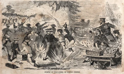 Cena de quatro de julho, no Boston Common, 1859.