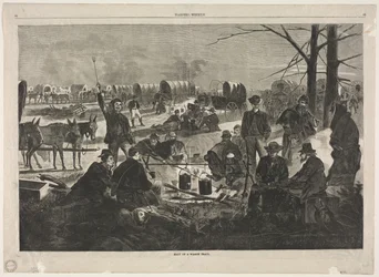 Paragem da caravana de carroças