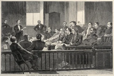 Jurados a ouvir os advogados, Supremo Tribunal, Nova Câmara Municipal, Nova Iorque