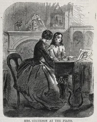 Sra. Otcheson no piano, 1860.