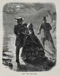 Na praia, 1860.