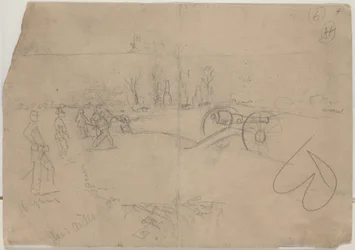 Soldados e Canhão [verso], 1862.