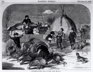 Thanksgiving Day: Ways and Means, de &39;Harper&39;s Weekly&39;, 27 de novembro de 1858