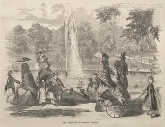 A fonte na terra comum de Boston, 1857.