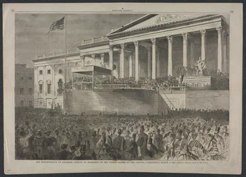 Tomada de posse de Abraham Lincoln como Presidente dos Estados Unidos, no Capitólio, Washington, 4 de março de 1861