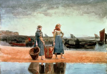 Duas meninas na praia, Tynemouth, 1891