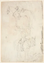 Dois cavalos, um montado