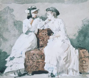 Duas senhoras, 1880 (wc e grafite sobre papel)
