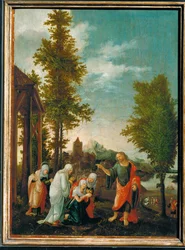 A despedida de Cristo às santas mulheres (pintura sobre madeira de tília)