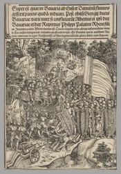 Guerra da Baviera, placa 18 de Cenas Históricas da Vida do Imperador Maximiliano I do Arco do Triunfo