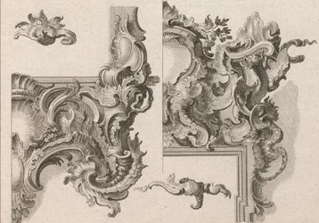 Sugestão para a Decoração da Baixa Direita e Alta Direita de um Altar..., Impresso ca. 1750-56.