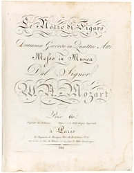 Capa da partitura As Bodas de Fígaro, drama lúdico em quatro atos, Entre 1806 e 1810.