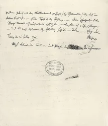 Wolfgang Amadeus Mozart (1756-1791) compositor austríaco. Carta pessoal a sua esposa Constanze. 31 de julho de 1791