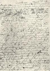 Wolfgang Amadeus Mozart (1756-1791) compositor austríaco. Carta de autógrafo para sua irmã Nannerl. Nápoles 19 de março de 1770