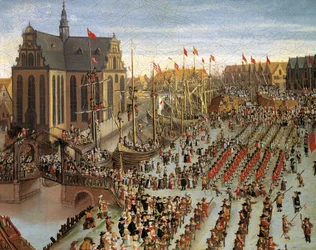 Frederik III proclama a coroa dinamarquesa hereditária em frente dos Estados Gerais em Copenhaga em 1660, pintura de Wolfgang Heimbach (1605-1678)
