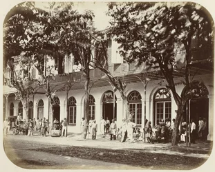 Casas de comércio sobre o Kali Besar