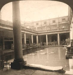 Banhos romanos, Bath, Inglaterra, 1900.