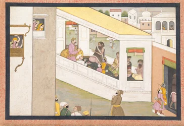 Os meninos de Rama e Lakshmana ajudam o sábio Vishwamitra..., Ka. 1780.