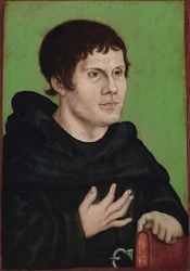 Alemão: Posthumes Bildnis Martin Luthers (1483-1546) als Augustinermönch Retrato póstumo de Martinho Lutero como monge agostinho