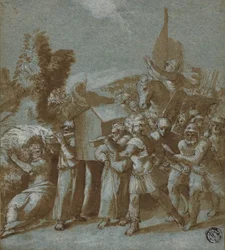 Josué e os israelitas na travessia do Jordão