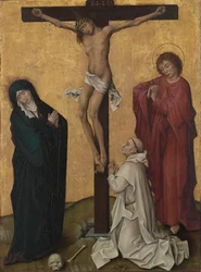 A crucificação com um monge cartuxo