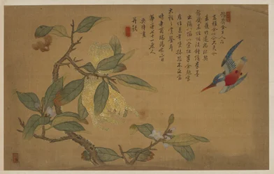 Bird, Fruit, and Flowers, Qing dynasty, 1741.