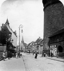 Mapa de ruas, Nuremberg, Baviera, Alemanha, c1900s.