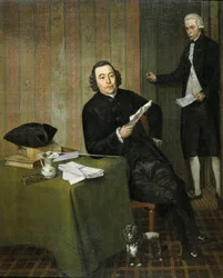 Wernerus Köhne (1725/26-88), Notário de Haarlem, com o seu escrivão Jan Bosch