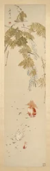 Glicínias e peixes dourados 紫藤金魚圖