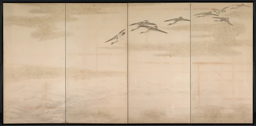 Gansos, juncos e água, 1800s.