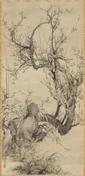 Ameixas, bambu e orquídea, 1834.