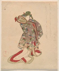 Mulher em traje chinês com padrão de borboleta